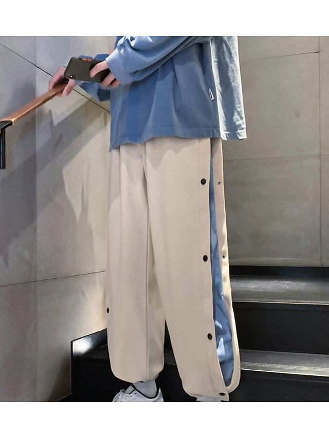 Per uomo Sport Streetwear Pareggiatore Pantaloni della tuta Tasche Pulsante  laterale Lunghezza intera Pantaloni Informale Giornaliero Color Block All' aperto Sport Vita normale Nero Beige M L XL XXL del 8850888 2022 a $39.26