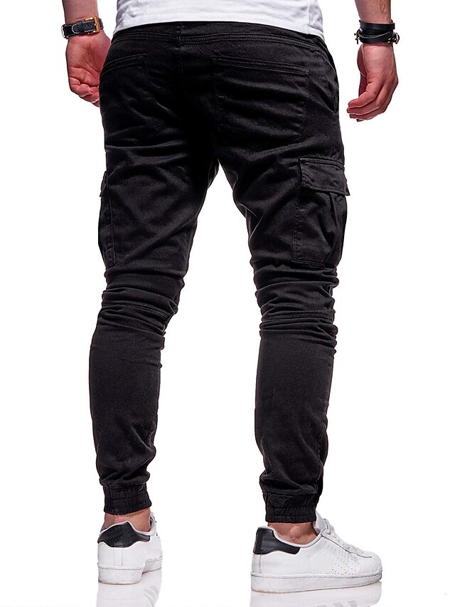 Mens Clothing Mens Bottoms | Mens Athletic Sports Active Chinos Pocket Multiple Pockets Full Length Pants Casual Daily Micro-ela