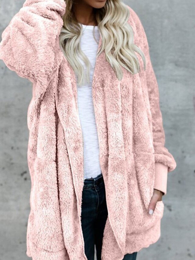 Womens Clothing Womens Outerwear | Womens Teddy Coat Sherpa jacket Fleece Jacket Street Daily Going out Fall Winter Regular Coat