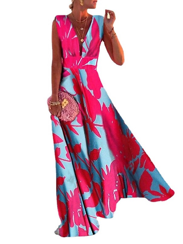 Women's Casual Dress Swing Dress Floral Dress Long Dress Maxi Dress ...
