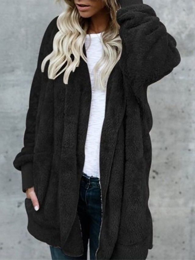 Womens Clothing Womens Outerwear | Womens Teddy Coat Sherpa jacket Fleece Jacket Street Daily Going out Fall Winter Regular Coat