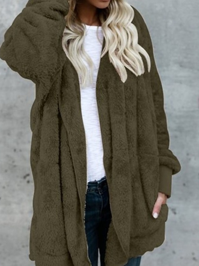 Womens Clothing Womens Outerwear | Womens Teddy Coat Sherpa jacket Fleece Jacket Street Daily Going out Fall Winter Regular Coat