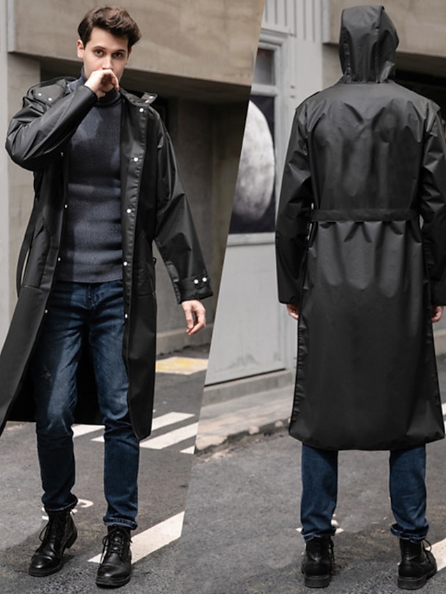 Mens Clothing Mens Outerwear | Mens Cloak / Capes Raincoat Outdoor Fall Spring Long Coat Loose Waterproof Rain Waterproof Sporty