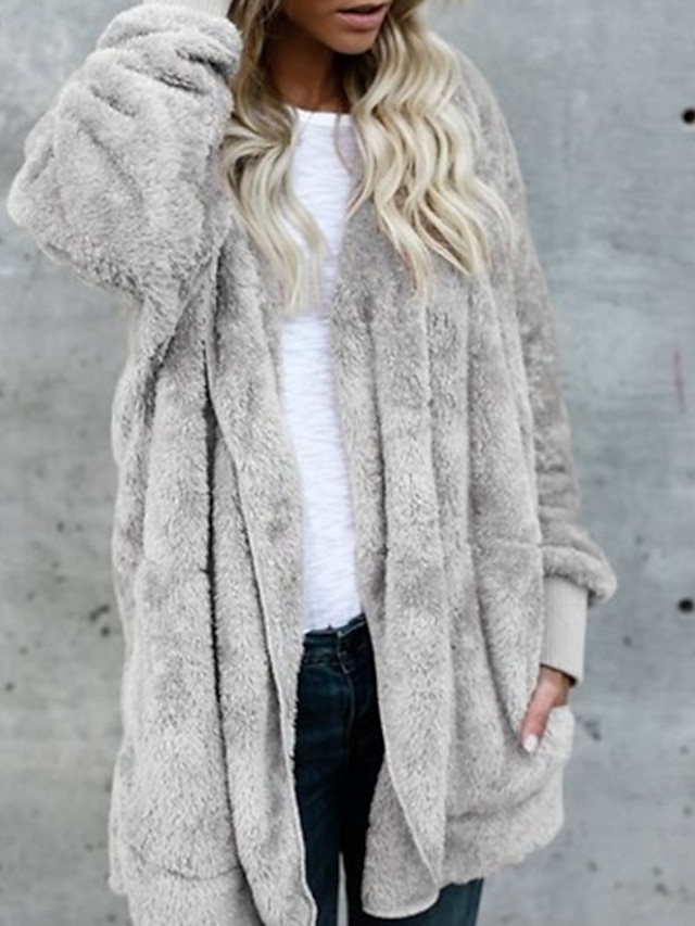 Womens Clothing Womens Outerwear | Womens Teddy Coat Sherpa jacket Fleece Jacket Street Daily Going out Fall Winter Regular Coat