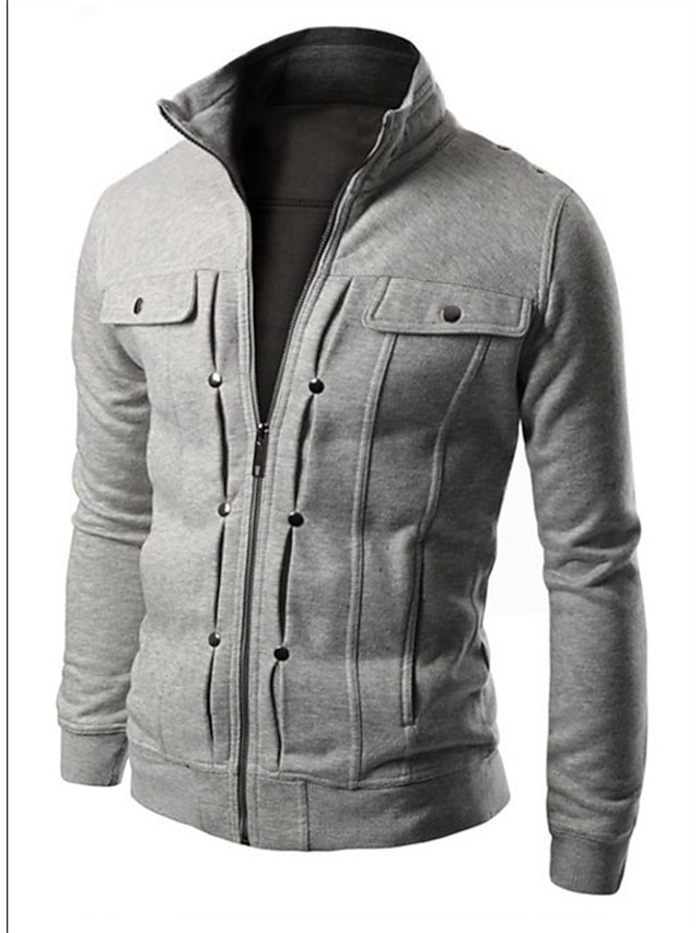 Mens Clothing Mens Outerwear | Mens Jacket Daily Going out Fall Winter Regular Coat Regular Fit Windproof Lightweight Casual Str