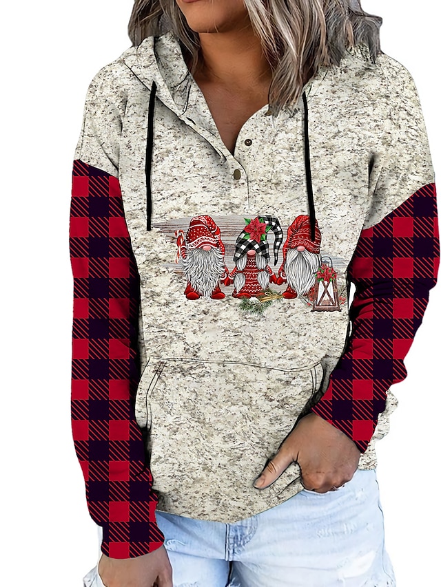 Christmas Sweatshirt Women's Hoodie Sweatshirt Pullover Santa Claus ...