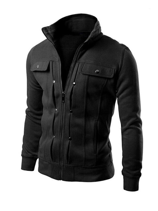 Mens Clothing Mens Outerwear | Mens Jacket Daily Going out Fall Winter Regular Coat Regular Fit Windproof Lightweight Casual Str