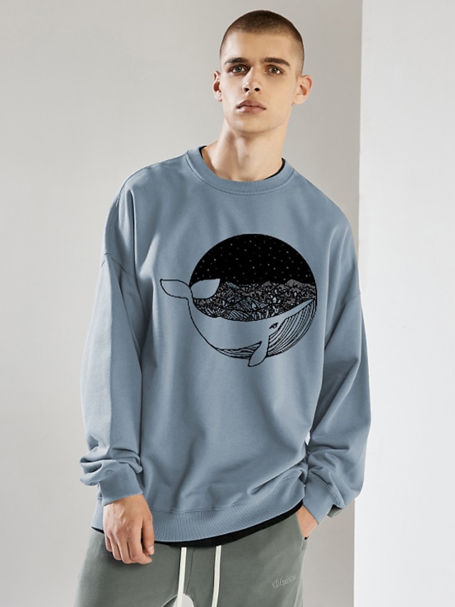 Mens Clothing Mens Hoodies & Sweatshirts | Mens Pullover Animal Patterned Print Casual Daily Streetwear Hot Stamping Sportswear 