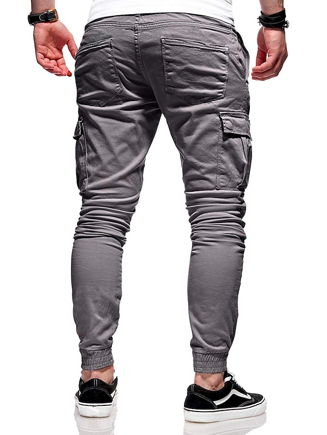 Mens Clothing Mens Bottoms | Mens Athletic Sports Active Chinos Pocket Multiple Pockets Full Length Pants Casual Daily Micro-ela