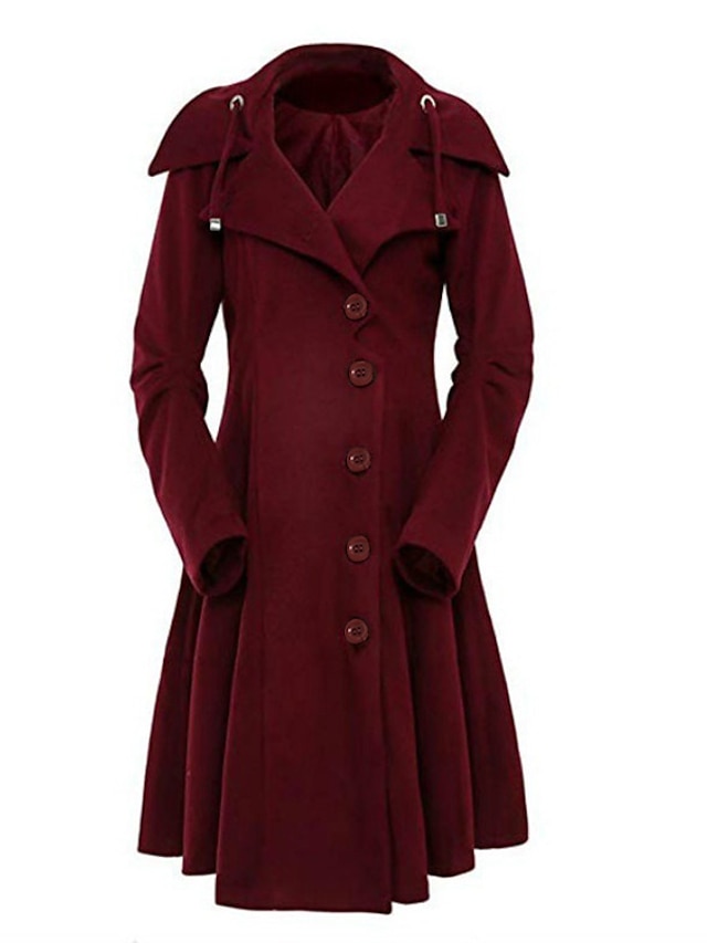 Women's Winter Coat Long Coat Christmas Pea Coat Xmas Dress Coat Party ...