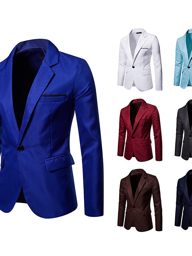 Mens Clothing Mens Outerwear | Mens Blazer Business Daily Work Fall Regular Coat Regular Fit Breathable Business Elegant Jacket 