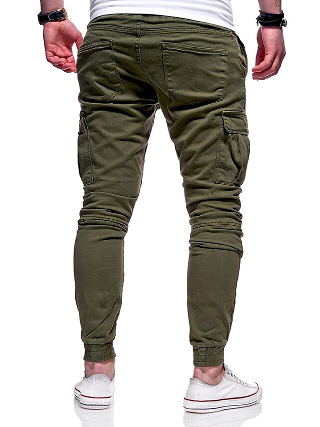 Mens Clothing Mens Bottoms | Mens Athletic Sports Active Chinos Pocket Multiple Pockets Full Length Pants Casual Daily Micro-ela