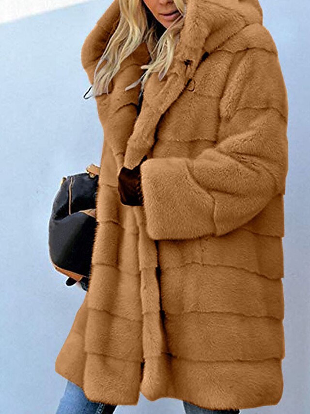 Womens Clothing Womens Outerwear | Womens Faux Fur Coat Teddy Coat Sherpa jacket Fleece Jacket Street Daily Going out Fall Winte