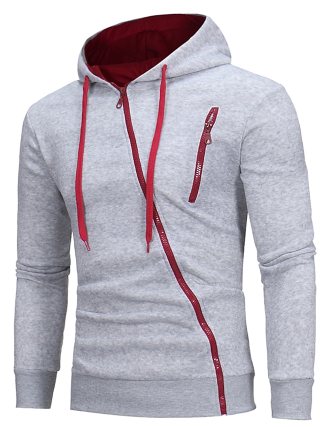 Mens Clothing Mens Hoodies & Sweatshirts | Mens Hoodie Zip Up Hoodie Sweatshirt Color Block Zipper Hooded Daily Sports Going out