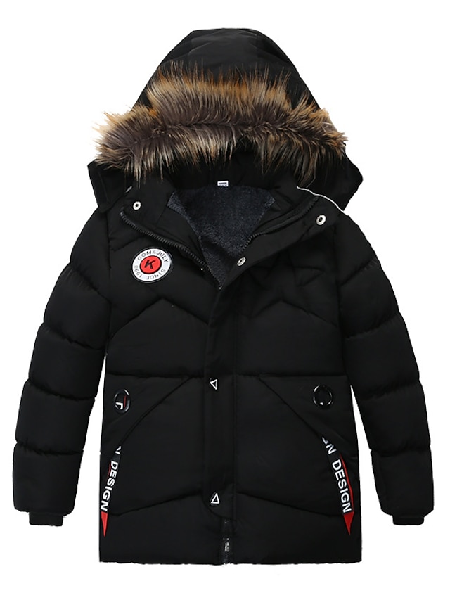  Ragazzi 3D Giacca Imbottita Bambini Semplice Cappotto in Piuma Giacca di pelle Giacca Imbottita Manica Lunga Inverno Essenziale Bambini Quotidiano