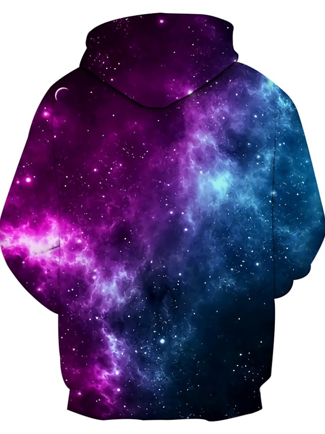 Mens Clothing Mens Hoodies & Sweatshirts | Mens Unisex Pullover Hoodie Sweatshirt Graphic Prints Galaxy Star Print Print Daily S