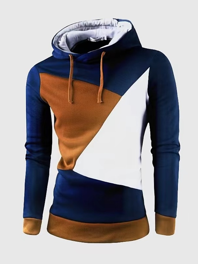 Mens Clothing Mens Hoodies & Sweatshirts | Mens Hoodie Pullover Hoodie Sweatshirt Color Block Print Sports Going out Weekend Cas