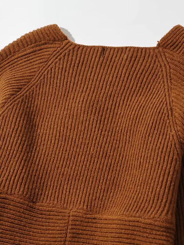 Womens Clothing Sweaters & Cardigans | Womens Pullover Sweater Jumper Knit Cropped Knitted Pure Color V Neck Stylish Vintage Sty