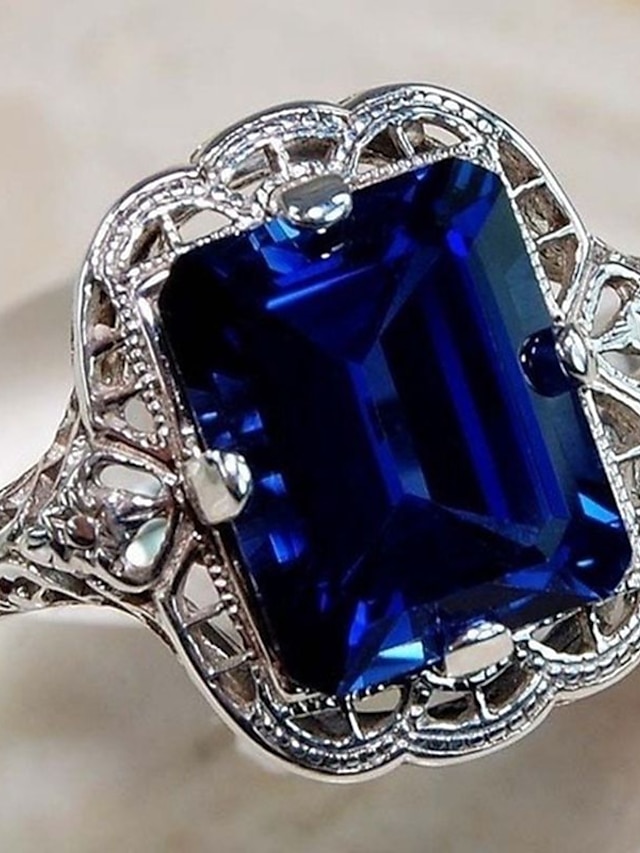 1個 指輪 For 女性用 キュービックジルコニア パープル ブルー 結婚式 祝日 合金