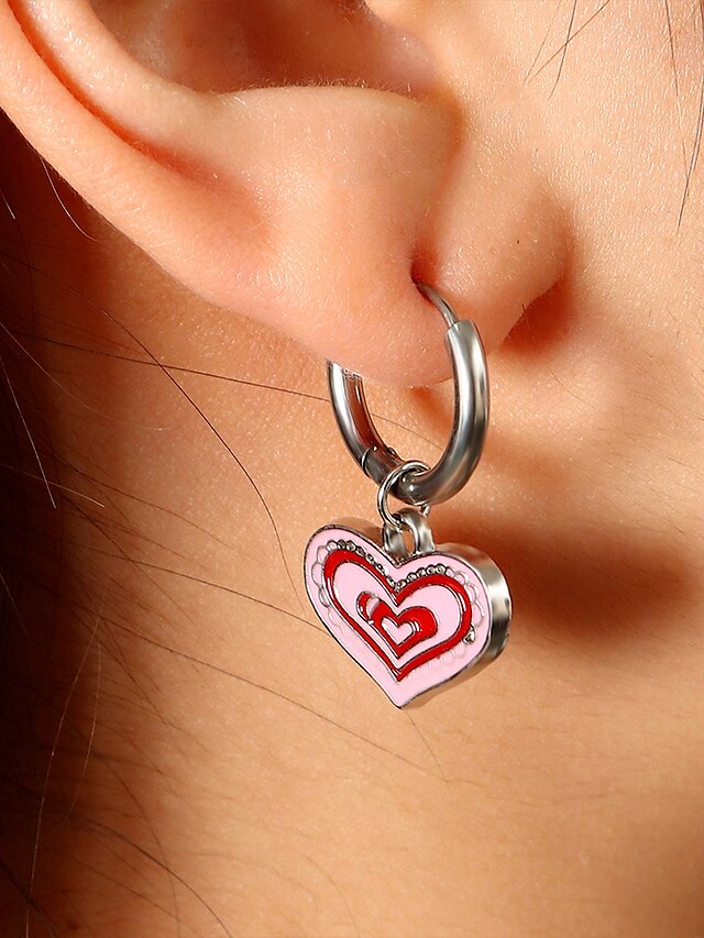 Womens Clothing Womens Accessories | Womens Earrings Active Party Heart Earring / Pink / Fall / Winter / Spring / Summer - HH368