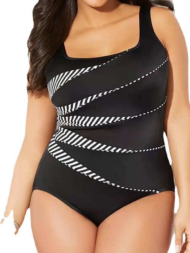 Women's Swimwear One Piece Plus Size Swimsuit Modest Swimwear Tummy