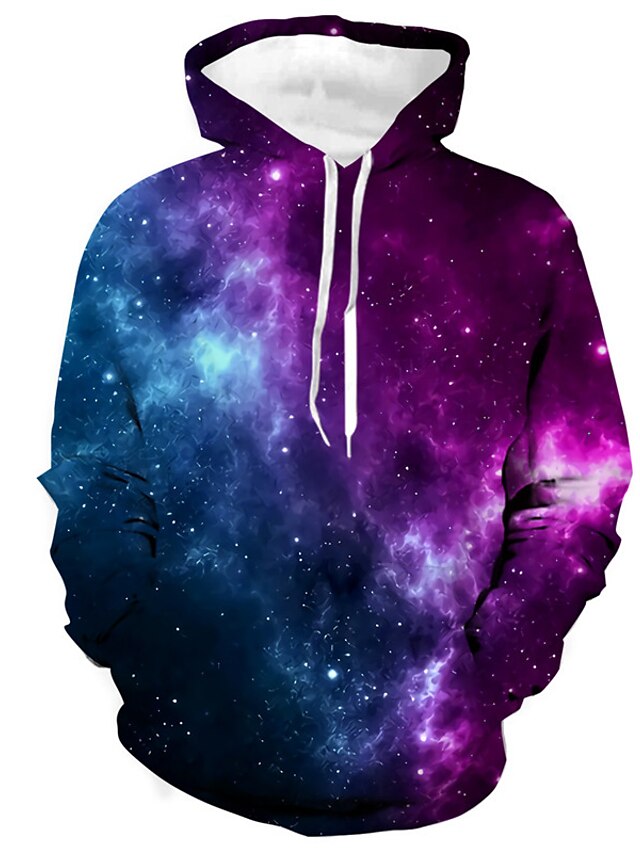 Mens Clothing Mens Hoodies & Sweatshirts | Mens Unisex Pullover Hoodie Sweatshirt Graphic Prints Galaxy Star Print Print Daily S