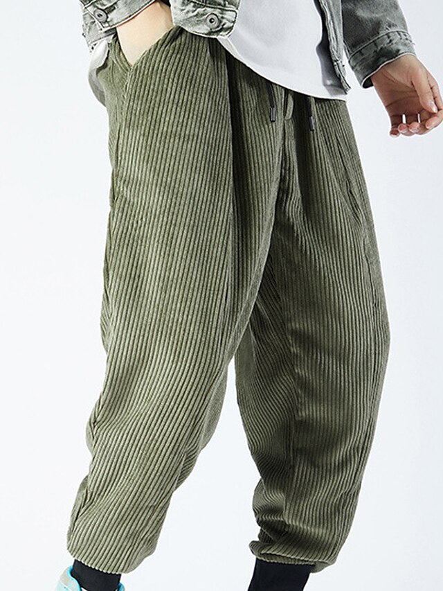 Mens Clothing Mens Bottoms | Mens Casual Trousers Chinos Drawstring Elastic Waist Full Length Pants Casual Daily Micro-elastic S