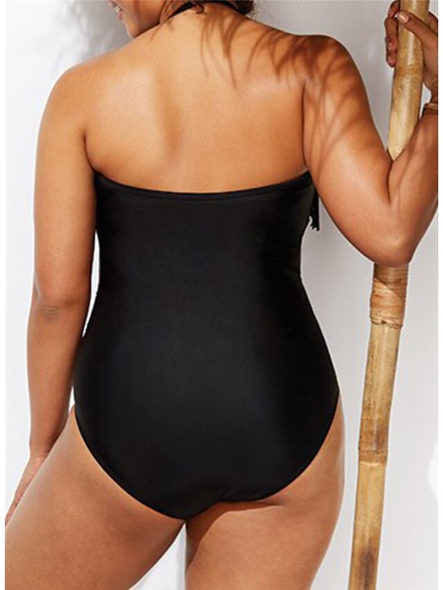 Womens Clothing Womens Swimwear | Womens Swimwear One Piece Monokini Plus Size Swimsuit Tummy Control Open Back for Big Busts So