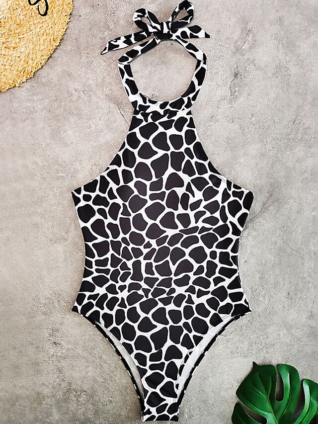 Womens Clothing Womens Swimwear | Womens Swimwear One Piece Monokini Normal Swimsuit Modest Swimwear Tummy Control Open Back Hig