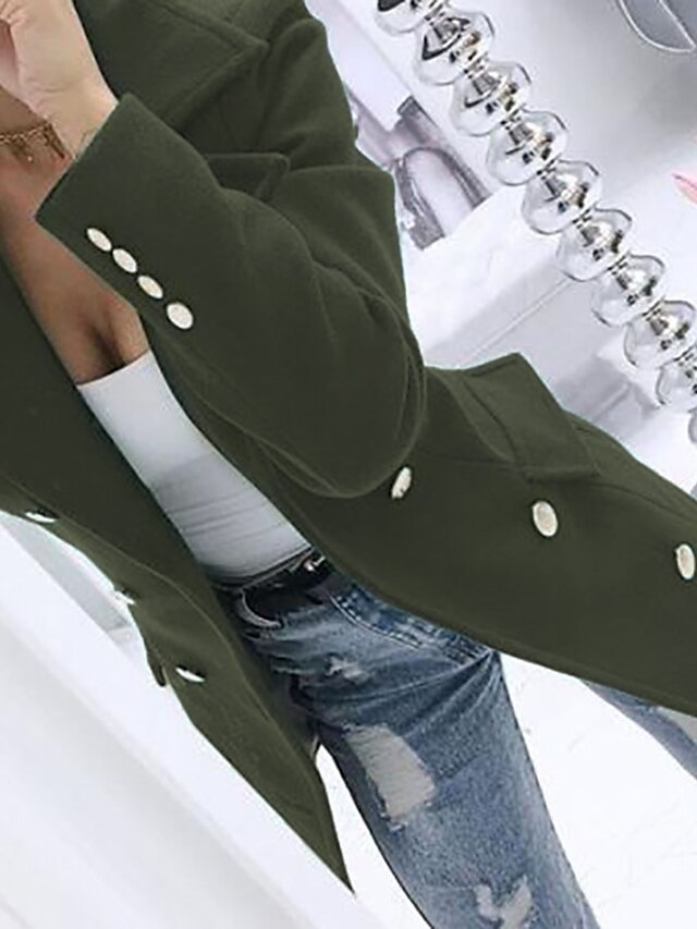 Womens Clothing Womens Outerwear | Womens Coat Daily Fall Long Coat Regular Fit Warm Casual St. Patricks Day Jacket Long Sleeve 