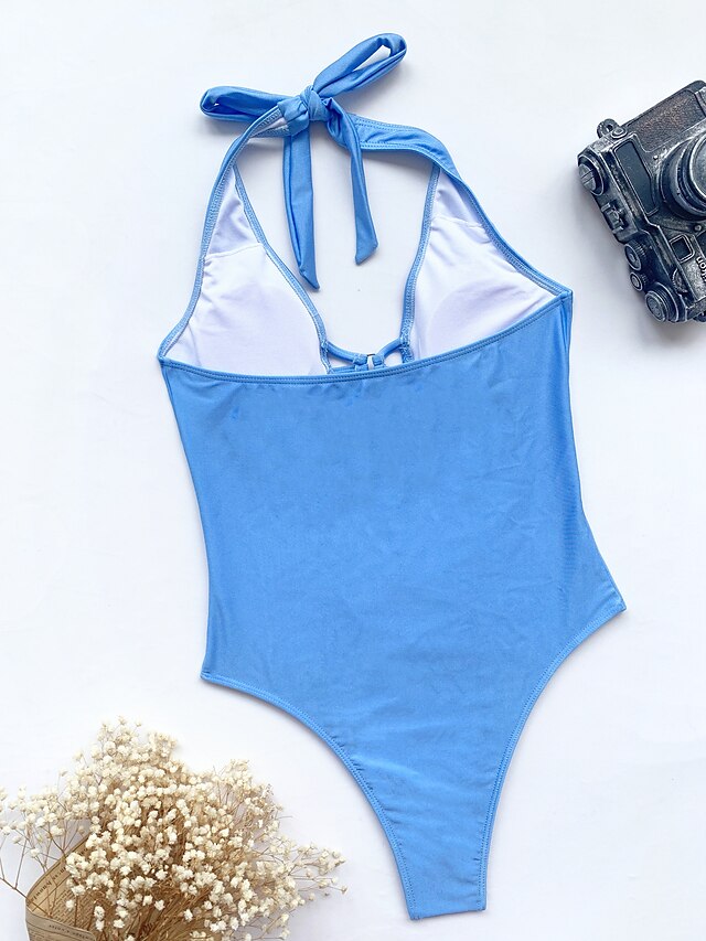 Womens Clothing Womens Swimwear | Womens Swimwear One Piece Monokini trikini Normal Swimsuit Tummy Control Open Back Cut Out Sol