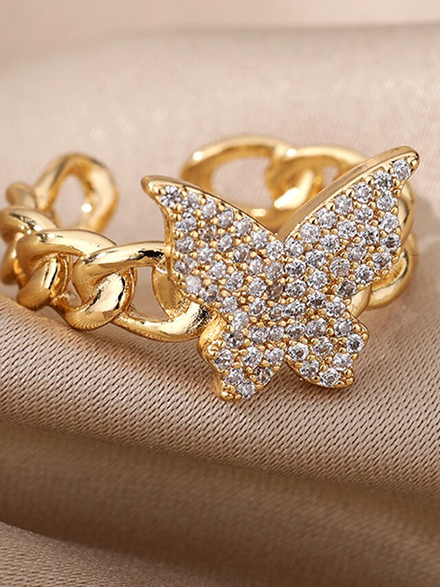 Womens Clothing Womens Accessories | Womens Rings Elegant Wedding Butterfly Ring / Gold / Silver / Fall / Winter / Spring - GV86