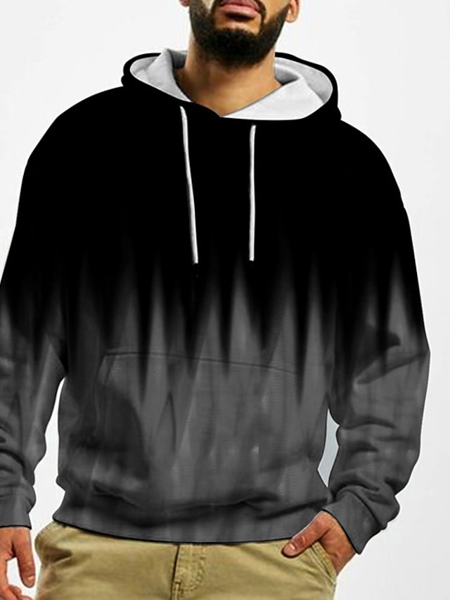 Mens Clothing Mens Hoodies & Sweatshirts | Mens Unisex Pullover Hoodie Sweatshirt Color Block Graphic Prints Print Daily Sports 