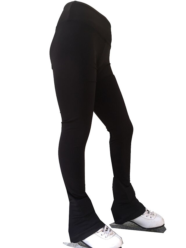 Figure Skating Pants Women's Girls' Ice Skating Tights Bottoms Black