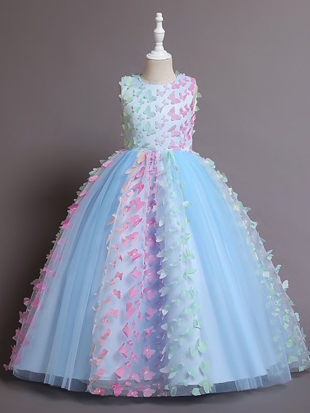 παιδικό κοριτσίστικο φόρεμα πεταλούδα τούλι φόρεμα ειδική περίσταση performance mesh φιόγκος χρυσό maxi μακρυμάνικο πριγκίπισσα γλυκά φορέματα φθινόπωρο άνοιξη κανονική εφαρμογή 3-12 ετών