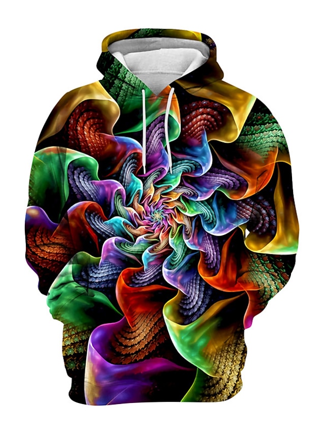  Men's Unisex Pullover Hoodie Sweatshirt Graphic Prints Dazzle color Print Daily Sports 3D Print Casual Designer Hoodies Sweatshirts  Rainbow