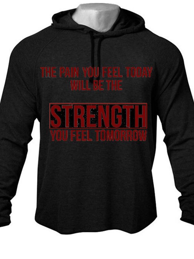 Mens Clothing Mens Hoodies & Sweatshirts | Mens Pullover Hoodie Sweatshirt Graphic Letter Lace up Casual Daily Holiday Sportswea