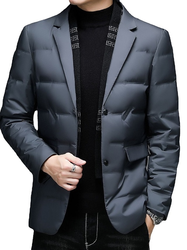 Men's Casual Blazer Regular Regular Fit Solid Color Black Gray 2023 ...