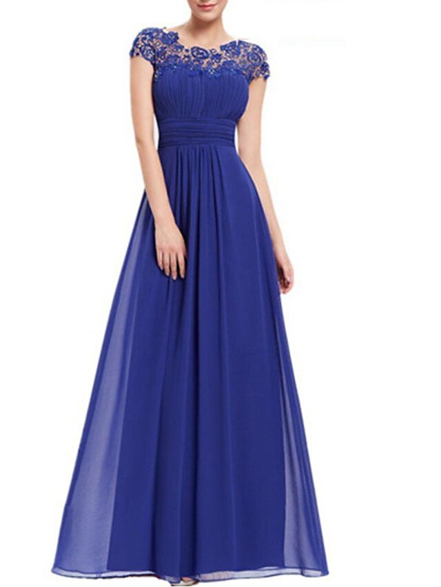 Womens Clothing Womens Dresses | Womens A Line Dress Maxi long Dress Prom Dress Green Blue Black Gray Wine Red Beige Short Sleev