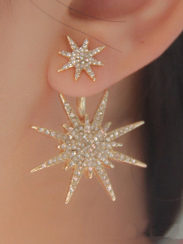  1 orecchini da donna chic e moderni, orecchini a forma di stella da festa/matrimonio/oro/argento/autunno/inverno