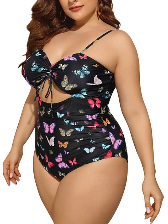 Womens Clothing Womens Swimwear | Womens Swimwear One Piece Monokini Bathing Suits Plus Size Swimsuit Tummy Control Open Back Cu