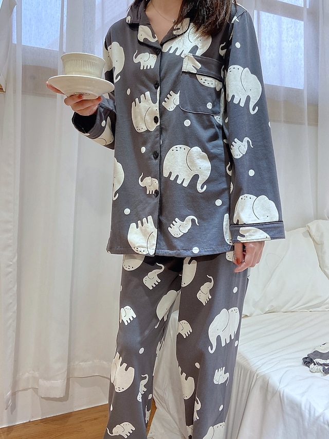 Womens Clothing Womens Sleep & Lounge | Womens Pajamas Sets 3 Pieces Animal Fashion Comfort Home Daily Bed Bamboo Breathable Gif