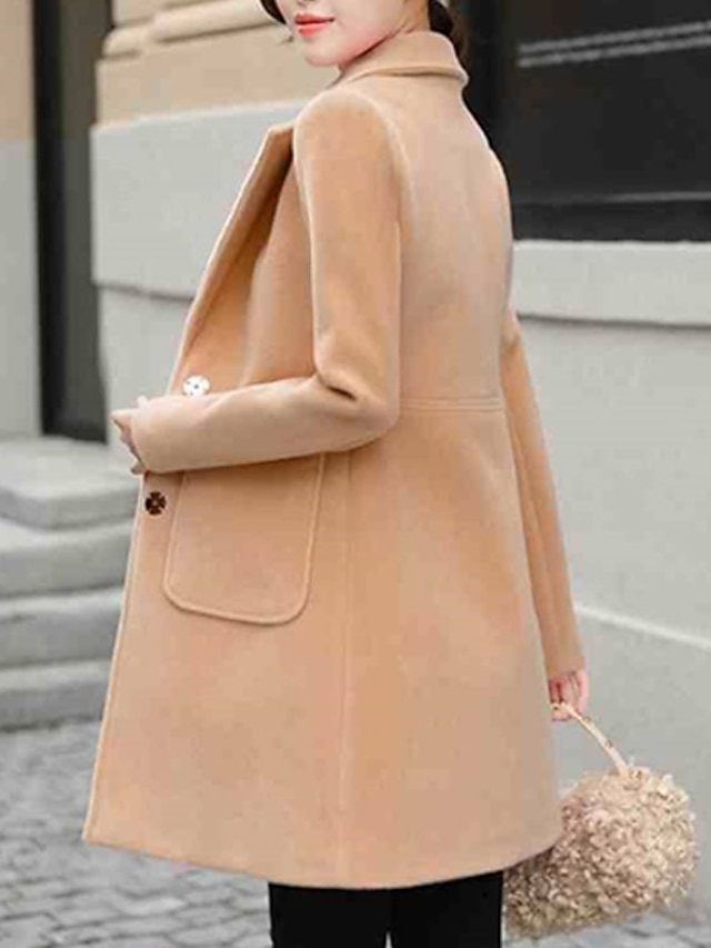 Womens Clothing Womens Outerwear | Womens Trench Coat Coat Street Daily Going out Fall Winter Long Coat Regular Fit Windproof Wa