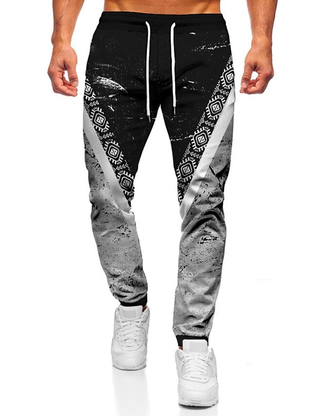 Mens Clothing Mens Bottoms | Mens 3D Print Athletic Jogger Sweatpants Trousers Drawstring Elastic Waist Full Length Pants Daily 