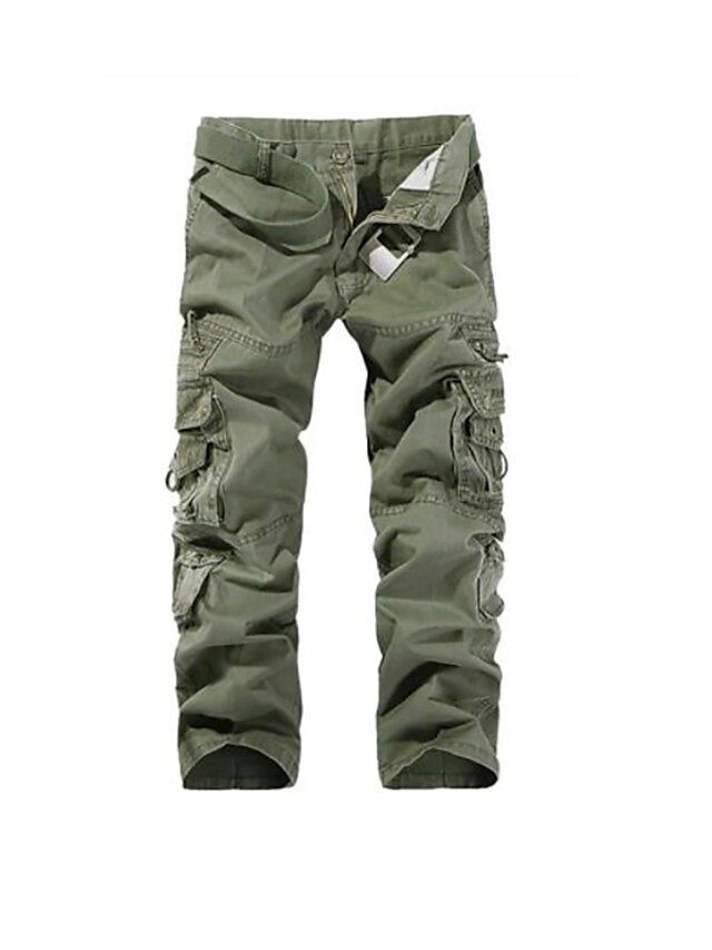 Mens Clothing Mens Bottoms | Mens Classic Cargo Pants With Multi Pockets Straight Leg Trousers Outdoor Cotton Tactical Cargo Pan