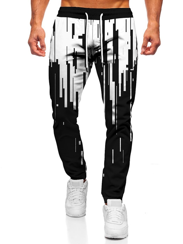 Mens Clothing Mens Bottoms | Mens Fashion Streetwear Jogger Sweatpants Trousers 3D Print Elastic Drawstring Design Full Length P