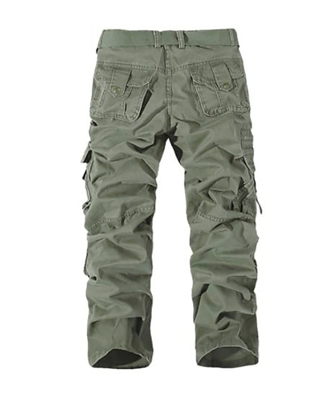 Mens Clothing Mens Bottoms | Mens Classic Cargo Pants With Multi Pockets Straight Leg Trousers Outdoor Cotton Tactical Cargo Pan