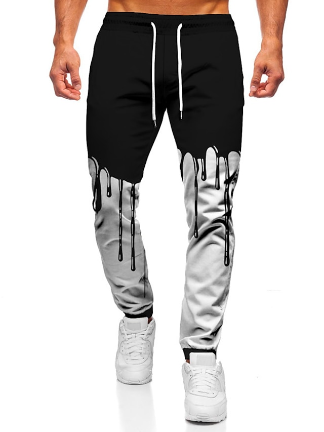  Homme Joggings Pantalon Jogger Pantalon Poches latérales Impression 3D Conception de cordon élastique Graphic Bloc de couleur Respirable Doux Toute la longueur Casual du quotidien Mode Vêtement de rue