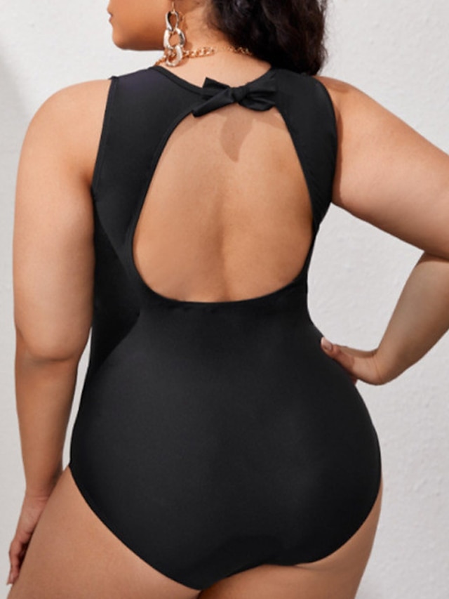 Womens Clothing Womens Swimwear | Womens Swimwear One Piece Monokini Bathing Suits Plus Size Swimsuit Open Back Mesh for Big Bus