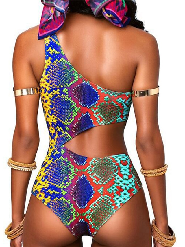 Womens Clothing Womens Swimwear | Womens Swimwear One Piece Monokini Bathing Suits trikini Normal Swimsuit Open Back Cut Out Sna